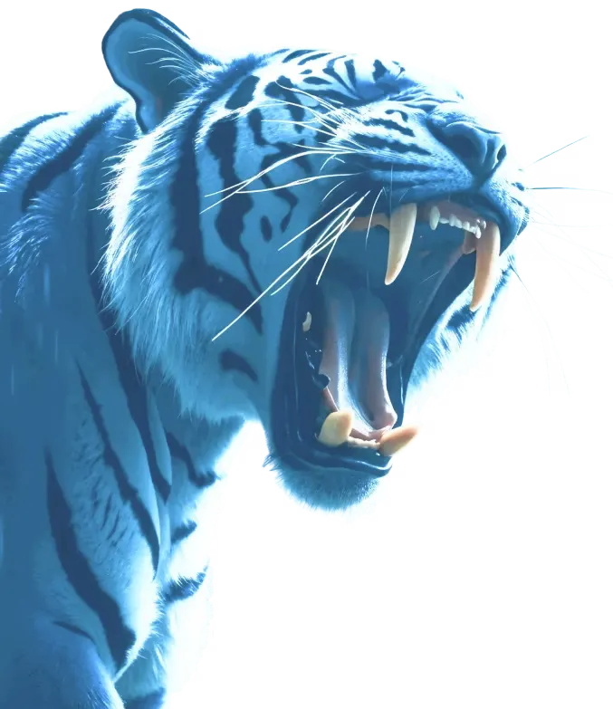 Kochi Blue Tigers mascot left side